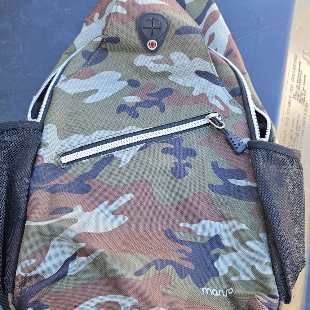 Mosiso Sling Camouflage Backpack with Black Accents